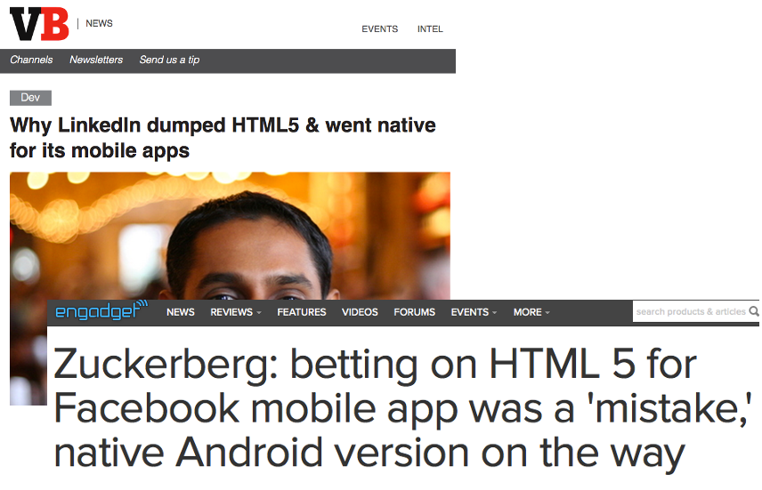 Facebook y Linkedin dejaron html