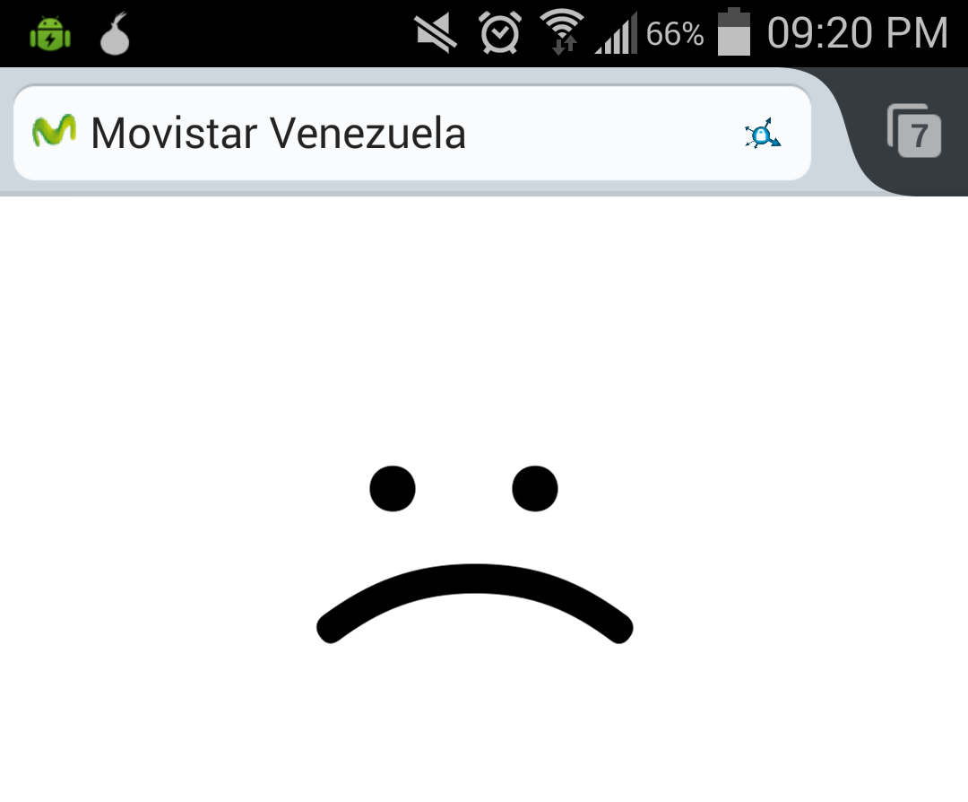 Pagina en blanco de Movistar Venezuela